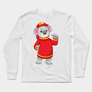 Koala as Firefighter with Helmet Long Sleeve T-Shirt